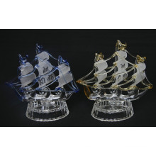 Figurine en cristal de bateau à voile de bateau en cristal de modèle de bateau